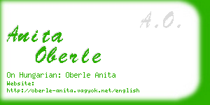 anita oberle business card